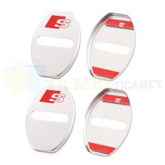 Audi S Line Kapı Kilidi Logo Kaplaması Arma Paslanmaz Çelik 2 Adet