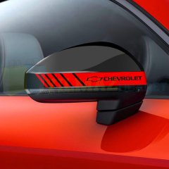 Chevrolet Logo Dikiz Yan Ayna Kapağı Oto Şerit Sticker Araba Etiket Araç Yapıştırma 3 Çift