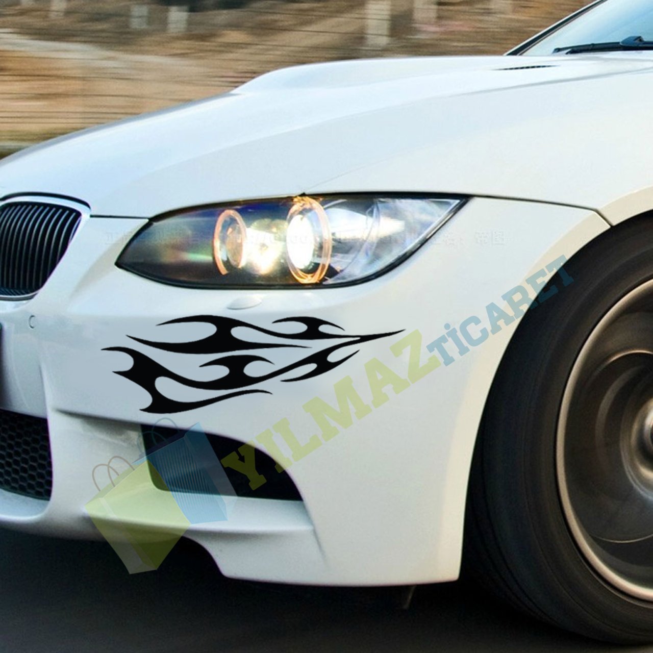 Alev Motosiklet 1 Çift Sticker Kaliteli Süper Yapıştırma Etiket