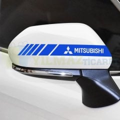 Mitsubishi Logo Dikiz Yan Ayna Kapağı Oto Şerit Sticker Araba Etiket Araç Yapıştırma 3 Çift