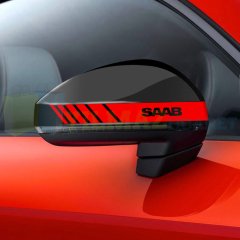 Saab Logo Dikiz Yan Ayna Kapağı Oto Şerit Sticker Araba Etiket Araç Yapıştırma 3 Çift