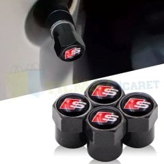 Audi S Line Logo Arma Sibop Kapağı Siyah 4 Adet Paslanmaz Çelik