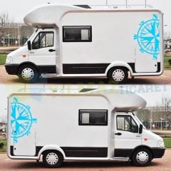 Pusula Kamp Karavan Çekme Off Road Oto Sticker Yapıştırma 1 Çift