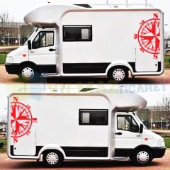 Pusula Kamp Karavan Çekme Off Road Oto Sticker Yapıştırma 1 Çift