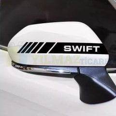 Suzuki Swift Dikiz Yan Ayna Kapağı Oto Şerit Sticker Araba Etiket Araç Yapıştırma 3 Çift