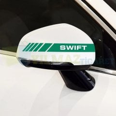 Suzuki Swift Dikiz Yan Ayna Kapağı Oto Şerit Sticker Araba Etiket Araç Yapıştırma 3 Çift