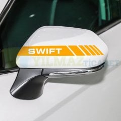 Suzuki Swift Dikiz Yan Ayna Kapağı Oto Şerit Sticker Araba Etiket Araç Yapıştırma 3 Çift