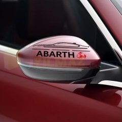 Fiat Abarth Logo Yan Ayna Şerit Oto Sticker Yapıştırma Etiket 1 Çift