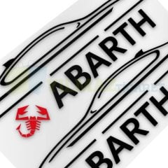 Fiat Abarth Logo Yan Ayna Şerit Oto Sticker Yapıştırma Etiket 1 Çift