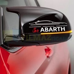 Fiat Abarth Logo Yan Ayna Şerit Oto Sticker Yapıştırma Etiket 1 Çift