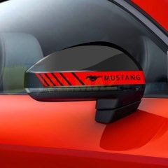Mustang Logo Arma Dikiz Yan Ayna Kapağı Oto Şerit Sticker Araba Etiket Araç Yapıştırma 3 Çift