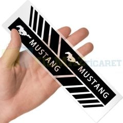 Mustang Logo Arma Dikiz Yan Ayna Kapağı Oto Şerit Sticker Araba Etiket Araç Yapıştırma 3 Çift