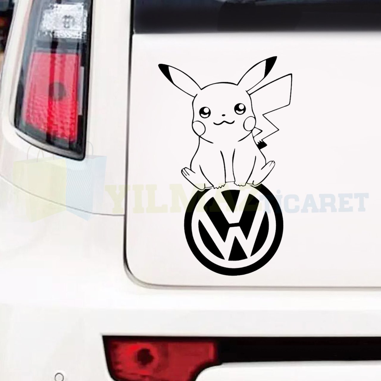 Volkswagen Logo Pikaçu Bagaj Yan Kapı Tampon Oto Sticker Etiket Araba Yapıştırma Çıkartma