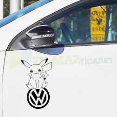 Volkswagen Logo Pikaçu Bagaj Yan Kapı Tampon Oto Sticker Etiket Araba Yapıştırma Çıkartma