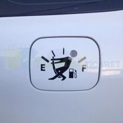Araba Yakıt Deposu Kapağı Oto Sticker Klebek Cam Araç Yapıştırma Etiket 12 X 8 Cm Kaliteli Folyo