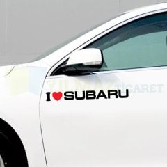 I Love Subaru Kalp Oto Sticker Tampon Yan Kapı Sticker Çıkartma Yapıştırma 2 Adet