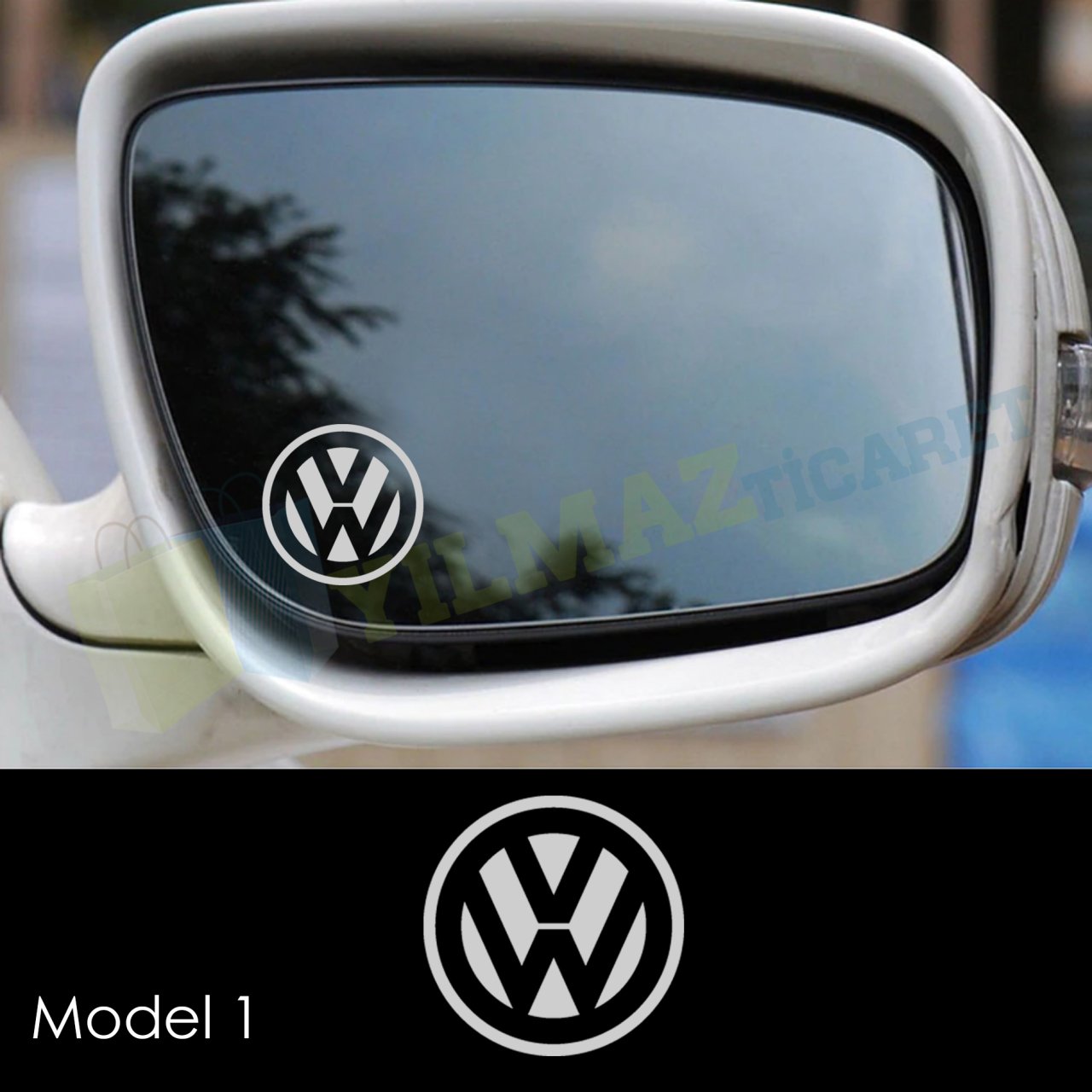 Volkswagen Ayna Logo Oto Sticker Etiket 6 Adet Kaliteli Folyo