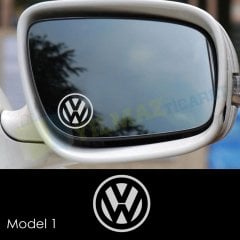 Volkswagen Ayna Logo Oto Sticker Etiket 6 Adet Kaliteli Folyo