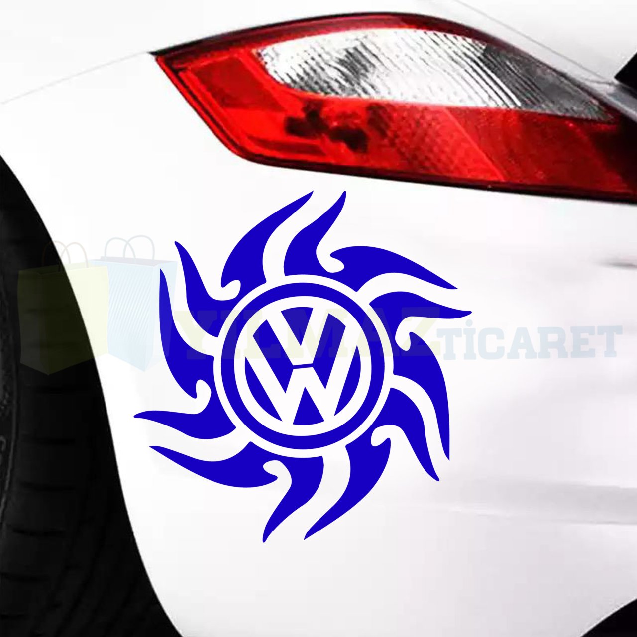 Volkswagen Logo Çamurluk Tampon Alev Sticker Etiket Yapıştırma