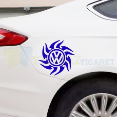 Volkswagen Logo Çamurluk Tampon Alev Sticker Etiket Yapıştırma