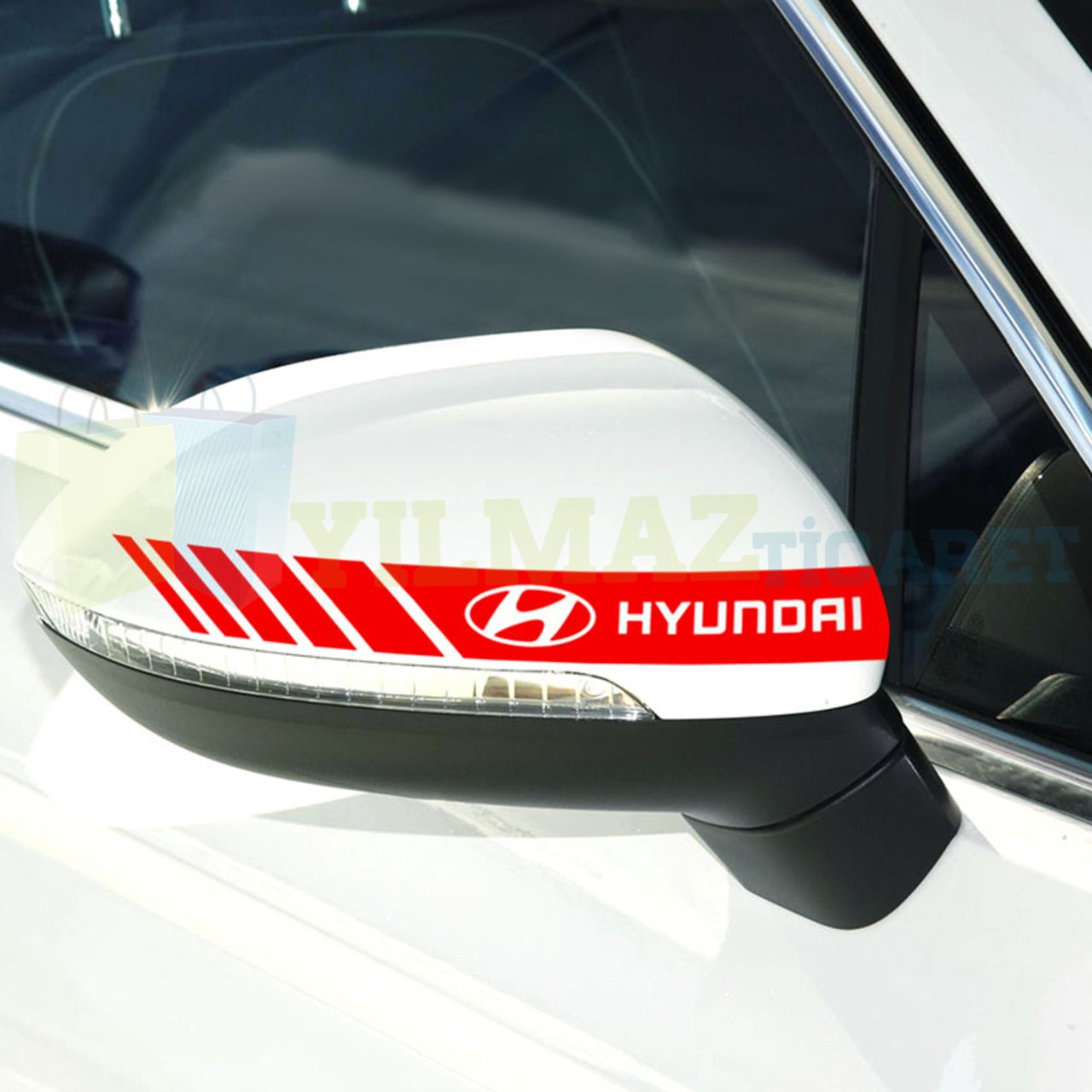 Hyundai Arma Dikiz Yan Ayna Kapağı Oto Şerit Sticker Araba Etiket Araç Yapıştırma 3 Çift