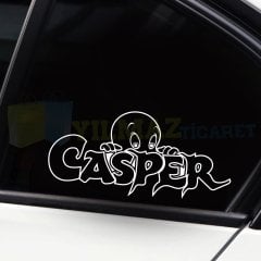 Casper Hayalet Oto Sticker Arka Kelebek Cam Yapıştırma Etiket