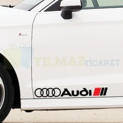 Audi Logo Marşpiyel Yan Kapı Altı Oto Sticker Etiket 2 Adet