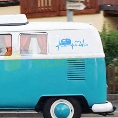 Karavan Kalp Ritim Atışı Oto Sticker Yapıştırma Etiket Çıkartma