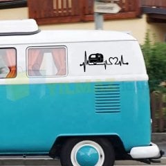 Karavan Kalp Ritim Atışı Oto Sticker Yapıştırma Etiket Çıkartma