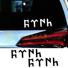Göktürkçe TÜRK Yazı Oto Sticker Araba Etiket Cam Yapıştırma 2 Adet