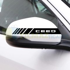 Kia Ceed Yazı Dikiz Yan Ayna Kapağı Oto Şerit Sticker Araba Etiket Yapıştırma 3 Çift 20 x 2 Cm