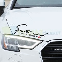 Audi Logo Yazı Sport Mind Far Oto Sticker Kaput Araba Etiket Yapıştırma