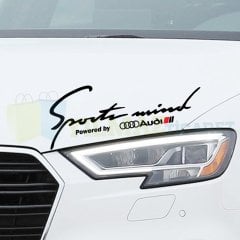 Audi Logo Yazı Sport Mind Far Oto Sticker Kaput Araba Etiket Yapıştırma