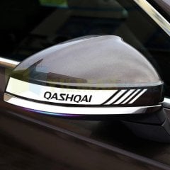 Nissan Qashqai Yazı Dikiz Yan Ayna Kapağı Oto Şerit Sticker Araba Etiket Yapıştırma 3 Çift