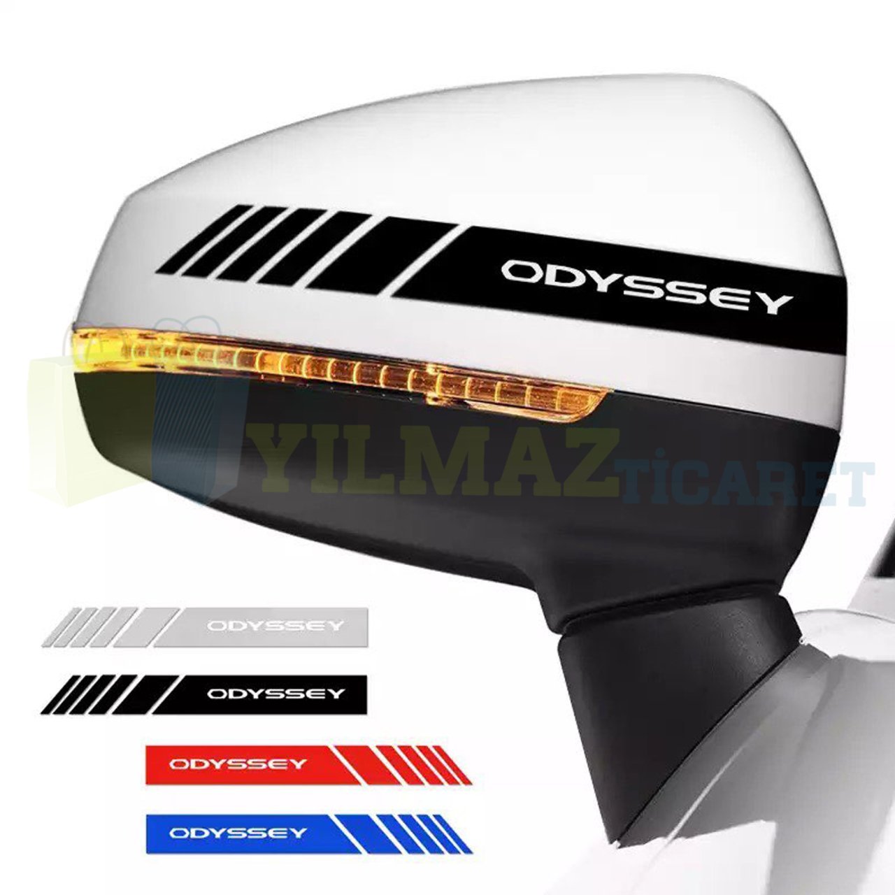 Honda Odyssey Yazı Dikiz Yan Ayna Kapağı Oto Şerit Sticker Araba Etiket Yapıştırma 3 Çift