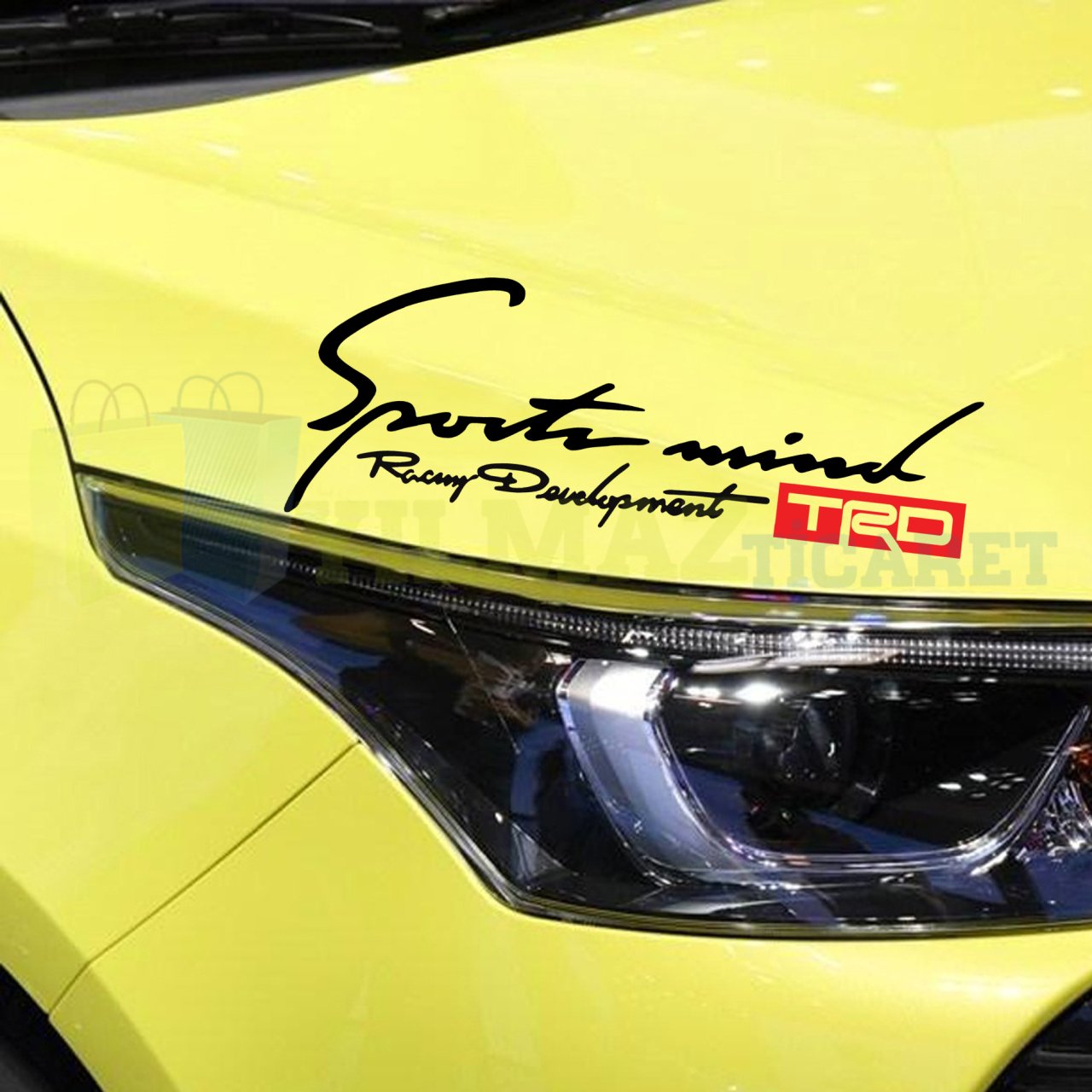 Toyota TRD Racing Development Sport Mind Far Oto Sticker Kaput Araba Etiket Yapıştırma
