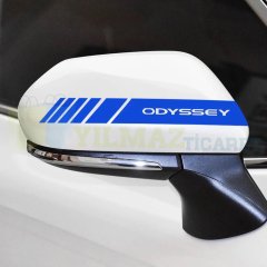 Honda Odyssey Yazı Dikiz Yan Ayna Kapağı Oto Şerit Sticker Araba Etiket Yapıştırma 3 Çift 20 x 2 Cm