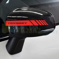 Honda Odyssey Yazı Dikiz Yan Ayna Kapağı Oto Şerit Sticker Araba Etiket Yapıştırma 3 Çift 20 x 2 Cm