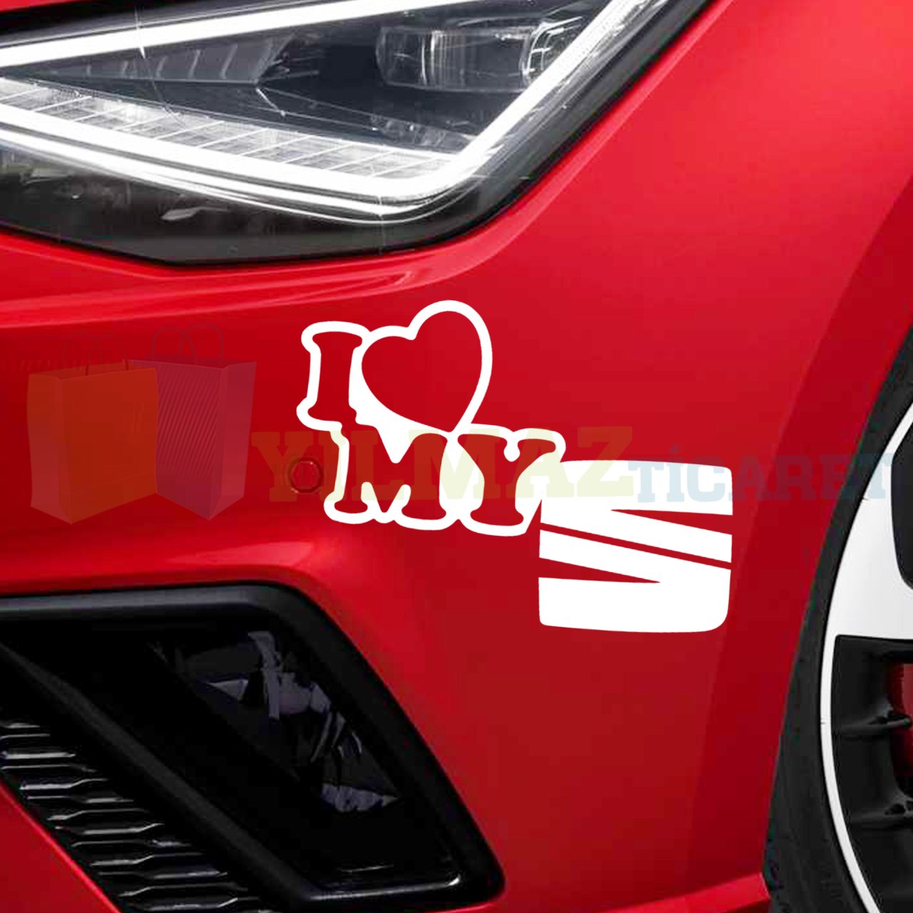 I Love My Seat Logo Yan Kapı Tampon Oto Sticker Çıkartma Araba Yapıştırma Etiket