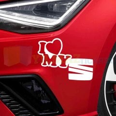 I Love My Seat Logo Yan Kapı Tampon Oto Sticker Çıkartma Araba Yapıştırma Etiket