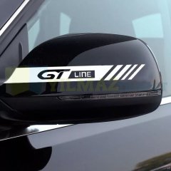 Peugeot Gt Line Dikiz Yan Ayna Kapağı Oto Şerit Sticker Araba Etiket Yapıştırma 3 Çift 20 x 2 Cm