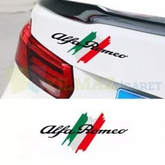Alfa Romeo Logo Yazı Bagaj Depo Kapağı Cam Oto Sticker Etiket Yapıştırma