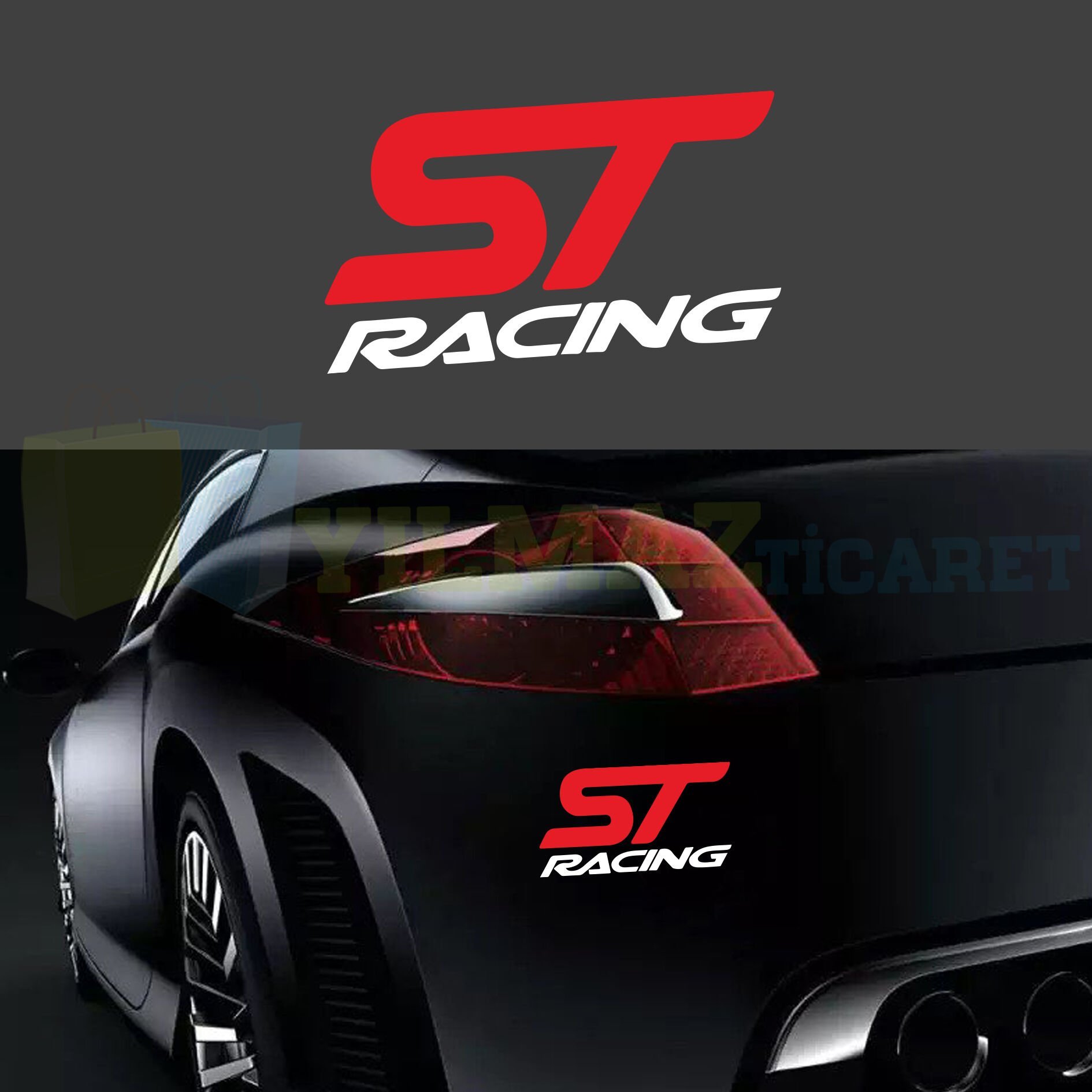 Ford St Racing Logo Depo Kapağı Tampon Kelebek Cam Oto Sticker Etiket