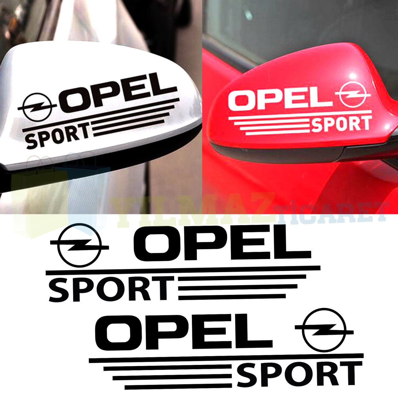 Opel Logo Arma Yan Ayna Şerit Oto Sticker Yapıştırma Etiket 1 Çift