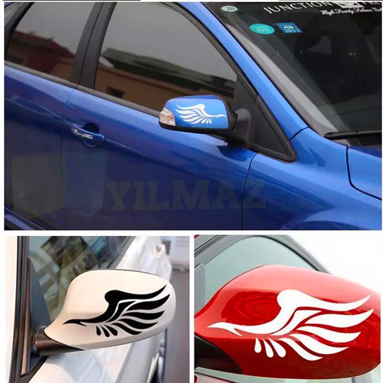 Melek Kanat Yan Ayna Bagaj Oto Sticker Araba Yapıştırma Etiket 1 Çift