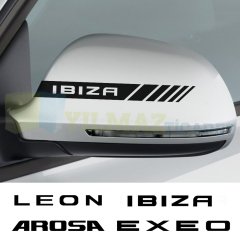 Seat Leon İbiza Toledo Dikiz Yan Ayna Kapağı Oto Şerit Sticker Araba Etiket Yapıştırma 3 Çift 20 x 2 Cm