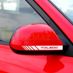 Seat Leon İbiza Toledo Dikiz Yan Ayna Kapağı Oto Şerit Sticker Araba Etiket Yapıştırma 3 Çift 20 x 2 Cm