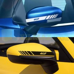 Peugeot 207 301 307 308 407 408 3008 Yan Dikiz Ayna Kapağı Oto Şerit Sticker Araba Yapıştırma 3 Çift 20 x 2 Cm