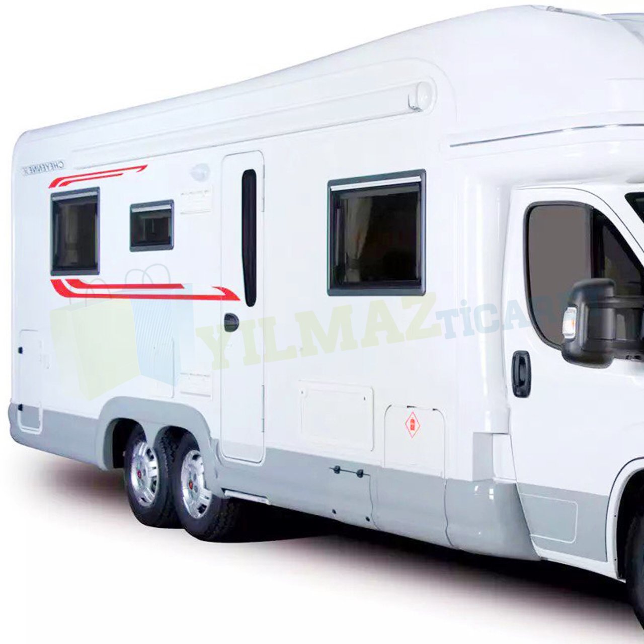 Karavan Yan Şerit Oto Sticker Yapıştırma Etiket Kaliteli Folyo