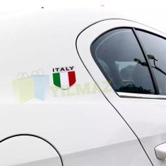 Alfa Romeo Fiat İtalya Bayrak Logo Çamurluk Bagaj Yapıştırma Alüminyum Sticker
